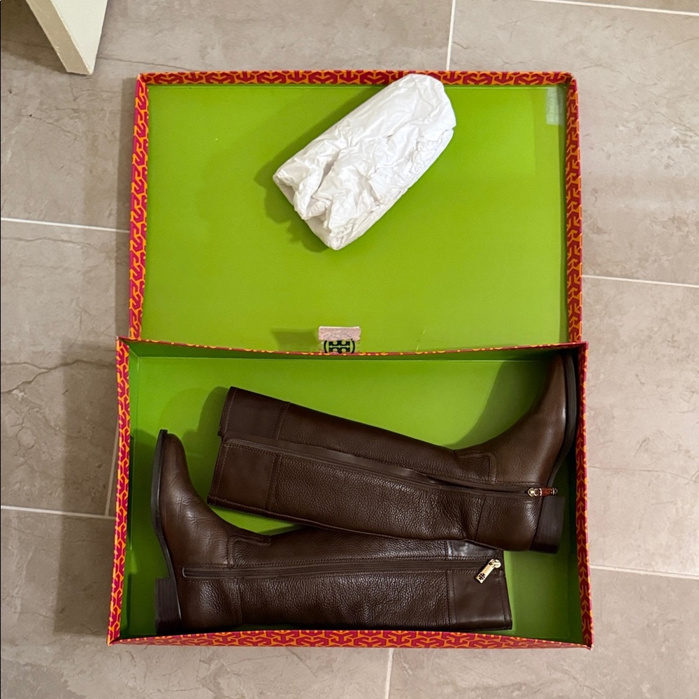 Tory Burch Chocolate Brown Leather Boots